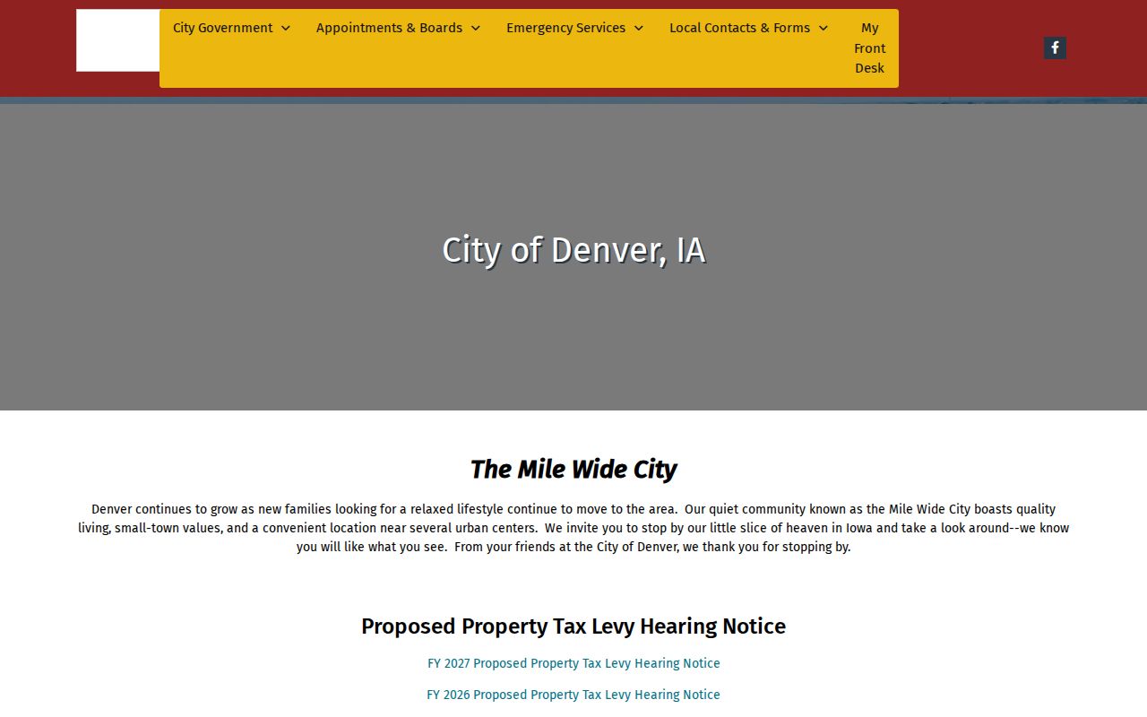Official City of Denver Iowa contact portal
